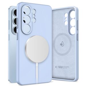 Tech-Protect silikoninis MagSafe Samsung Galaxy S26 Ultra dėklas žydros spalvos