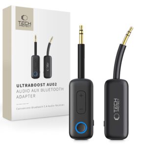 Tech-Protect ULTRABOOST AU02 GARSO ADAPTERIS AUX BLUETOOTH 5.4 JUODAS