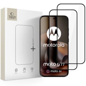 GRŪDINTAS STIKLAS Tech-Protect GLASS FIT+ 2-PACK MOTOROLA MOTO G67 / G77 BLACK