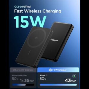 Spigen EA2205MQ ESSENTIAL MagSafe išrorinė baterija 5000MAH 22.5W QI2 JUODA - Image 2