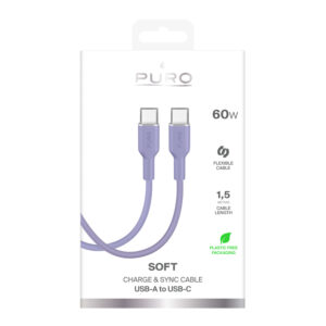 Puro ICON USB-C - USB-C Cable 1.5m - violetinės spalvos - Image 3