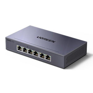 Switch Ugreen 6-Port 1Gb/s Ethernet Switch with PoE - pilkos spalvos