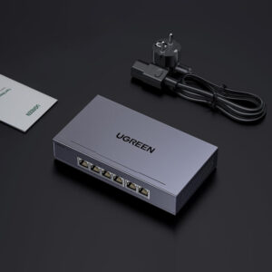 Switch Ugreen 6-Port 1Gb/s Ethernet Switch with PoE - pilkos spalvos - Image 3