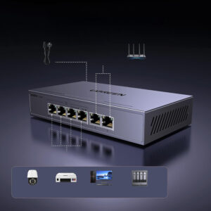 Switch Ugreen 6-Port 1Gb/s Ethernet Switch with PoE - pilkos spalvos - Image 9