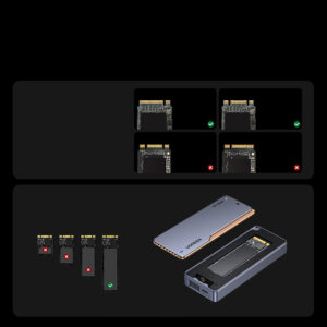 Ugreen D703 USB4 40Gb/s M.2 NVMe SSD Enclosure with Active Cooling - pilkos spalvos - Image 4