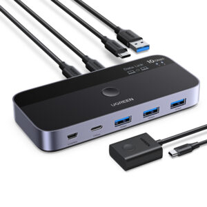 Ugreen switch USB-C USB-A 10Gb/s - pilkos spalvos