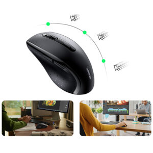 Ugreen Wireless Ergonomic Optical Mouse - juodos spalvos - Image 2