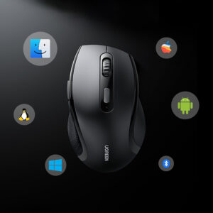 Ugreen Wireless Ergonomic Optical Mouse - juodos spalvos - Image 9
