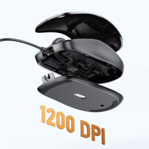 Ugreen wired optical mouse - juodos spalvos - Image 4