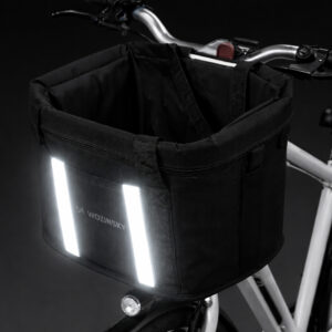 Wozinsky fabric bicycle basket large - juodos spalvos - Image 5