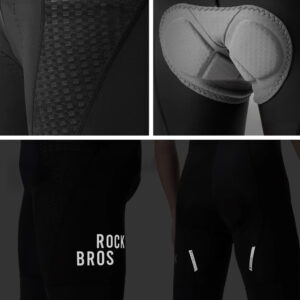 Rockbros YDDK009 Men's Cycling Bib Shorts with Pad Size S - juodos spalvos - Image 9
