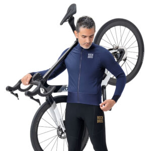 Rockbros YDWT014 Winter Fleece Double Layer Cycling Jacket Size L - mėlynos spalvos - Image 3