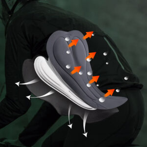 Rockbros YDCK012-1 Long Fleece Bib Tights with Pad Size M - juodos spalvos - Image 5