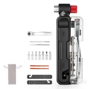 Rockbros Multitool Bike Tool Set with CO2 Pump and Ratchet Wrench - juodos spalvos - Image 3