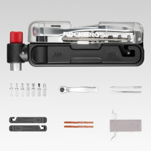Rockbros Multitool Bike Tool Set with CO2 Pump and Ratchet Wrench - juodos spalvos - Image 4