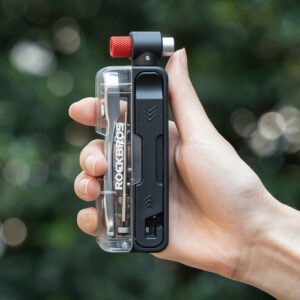 Rockbros Multitool Bike Tool Set with CO2 Pump and Ratchet Wrench - juodos spalvos - Image 6