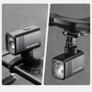 Rockbros M6 1000 lm front rechargeable bike light 2800 mAh - juodos spalvos - Image 2