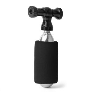 Rockbros CO₂ pump, aluminum alloy valve head, cartridge-free, Presta/Schrader compatible - juodos spalvos