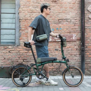 Rockbros DB005 Top Tube Bike Bag 0.9L - juodos spalvos and Green - Image 5