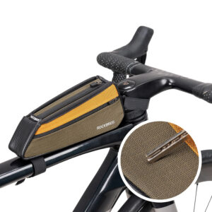 Rockbros 088 Top Tube Bike Bag 0.25L - Green and Orange - Image 3