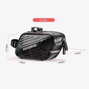 Rockbros B59 Bicycle Saddle Bag 1.5L - juodos spalvos - Image 6