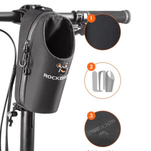 Rockbros P002 Handlebar Bag Compatible with Scooters and Folding City Bikes 1.5L - juodos spalvos - Image 6