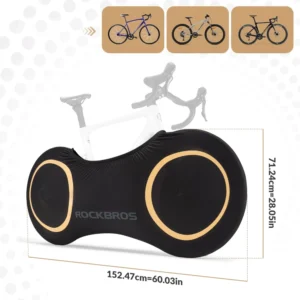 Rockbros D95 Elastic Cover Compatible with 26-29 Inch Gravel, Mountain, City, Road Bikes 700C (71×152 cm) - juodos spalvos - Image 2