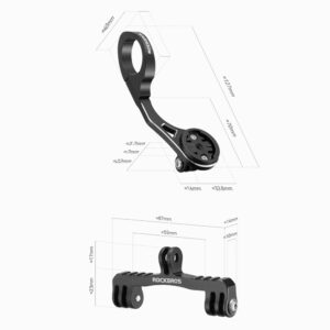 Rockbros FK-301 2-in-1 Handlebar Bike Mount for Computer/Navigator and Camera/Lighting - juodos spalvos - Image 5