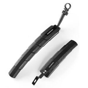 Rockbros FK-810 Folding Telescopic Bicycle Fender Set - juodos spalvos