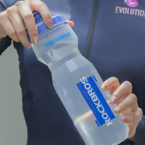 Rockbros 750 ml Bicycle Bottle - Transparent with mėlynos spalvos Mouthpiece - Image 3
