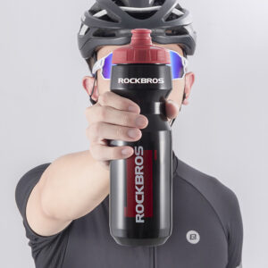 Rockbros 750 ml Bike Bottle - Transparent juodos spalvos with Red Mouthpiece - Image 3