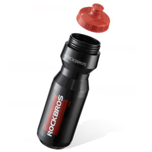 Rockbros 750 ml Bike Bottle - Transparent juodos spalvos with Red Mouthpiece - Image 6