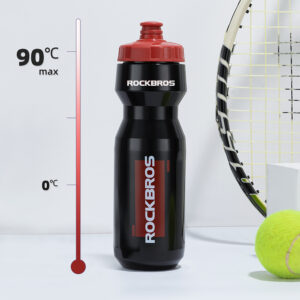 Rockbros 750 ml Bike Bottle - Transparent juodos spalvos with Red Mouthpiece - Image 8