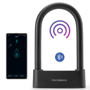 Rockbros 32210818001 SMART Bicycle Lock with Fingerprint Reader and mėlynos spalvostooth Connectivity - juodos spalvos - Image 2