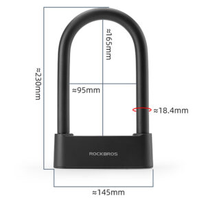 Rockbros 32210818001 SMART Bicycle Lock with Fingerprint Reader and mėlynos spalvostooth Connectivity - juodos spalvos - Image 5