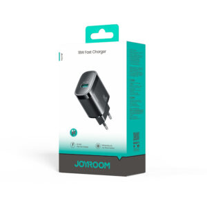Joyroom JR-TF4 18W wall charger with 3A USB-A - USB-C 1m cable - black - Image 2