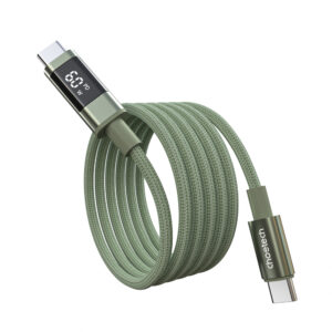 Choetech XCC-1068 PD 60W USB-C - USB-C Cable with Display 1.2 m - Green - Image 2