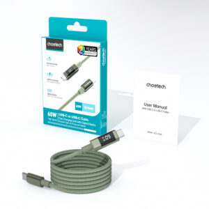 Choetech XCC-1068 PD 60W USB-C - USB-C Cable with Display 1.2 m - Green - Image 3