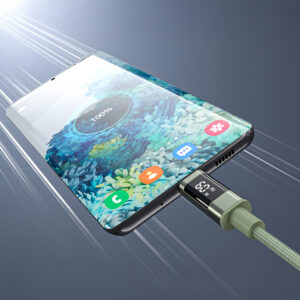 Choetech XCC-1068 PD 60W USB-C - USB-C Cable with Display 1.2 m - Green - Image 4