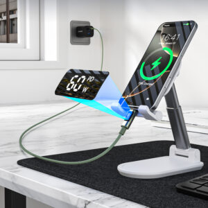 Choetech XCC-1068 PD 60W USB-C - USB-C Cable with Display 1.2 m - Green - Image 5