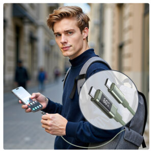 Choetech XCC-1068 PD 60W USB-C - USB-C Cable with Display 1.2 m - Green - Image 9