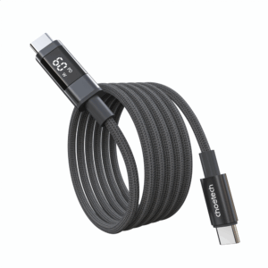Choetech XCC-1068 PD 60W USB-C - USB-C Cable with Display 1.2 m - juodos spalvos - Image 2