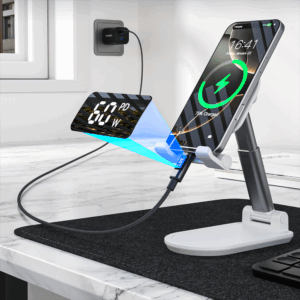 Choetech XCC-1068 PD 60W USB-C - USB-C Cable with Display 1.2 m - juodos spalvos - Image 5