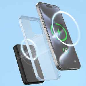 Dudao K14S Magnetic Power Bank 20W 5000mAh 1x USB-A 1x USB-C - Black - Image 5