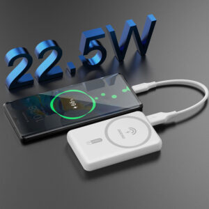 Dudao K14S Magnetic Power Bank 20W 5000mAh 1x USB-A 1x USB-C - White - Image 2