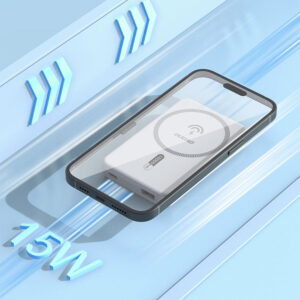 Dudao K14S Magnetic Power Bank 20W 5000mAh 1x USB-A 1x USB-C - White - Image 3