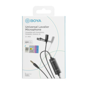 BOYA BY-M1S wired lavalier microphone - juodos spalvos - Image 3
