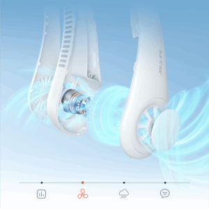 Jisulife Neck Fan 3 4000mAh nešiojamas Neck Fan - pilkos spalvos - Image 7