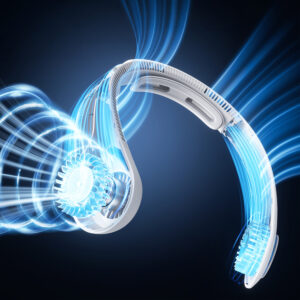 Jisulife Neck Fan 4 5000mAh nešiojamas USB Neck Fan - pilkos spalvos - Image 4