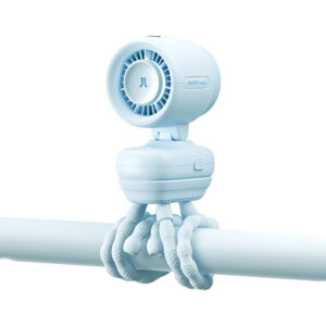 Jisulife Stroller Fan 4 5000mAh Mini ventiliatorius for Stroller with Flexible Tripod - mėlynos spalvos